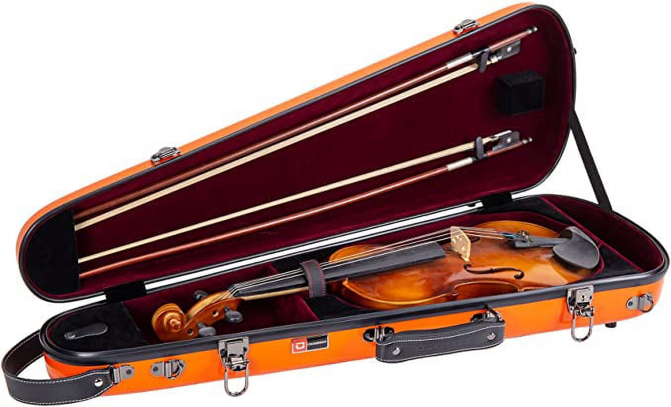 Crossrock 4/4 Size Violin Fiberglass Case with High Quality Velvet Lining