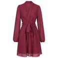 thumbnail image 4 of Sngxgn Women's Print A-Line Mini Dress Long Sleeves(Red,L), 4 of 9