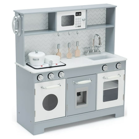 UPC: 7335699385064 | Costway Pretend Play Kitchen Wooden Toy Set for Kids w/ Realistic Light & Sound