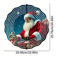 thumbnail image 5 of Festive Metal Hanging Wind Spinners - Circular White Line Design with Santa Sleigh Perfect for Holiday Yard & Garden Decor, 5 of 6