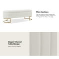 thumbnail image 4 of 55" Storage Bench Flip Top Upholstered Compartments End of Bed Bench Entryway Ivory, 4 of 7