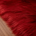 thumbnail image 5 of FUDAKUNA Soft Plush Area Rugs 48 x 24inch Faux Fur Sheepskin Dark Red Shaggy Comfortable Carpet for Bedroom Living Room Nursery Floor Mat, 5 of 6