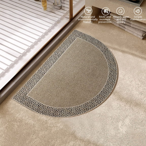 JUSEO Textured Half-Moon Floor Mat – Cuttable Non-Slip Door Mat, Style B Bathroom Accessories