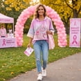 thumbnail image 5 of gzxflxpge Breast Cancer Awareness Shirts for Women In Octobe We Wear Pink Ribbon Wings Graphic Pullover Top Casual Lightweight Half Sleeve Drawstring Hoodies Blouse White 2XL, 5 of 7