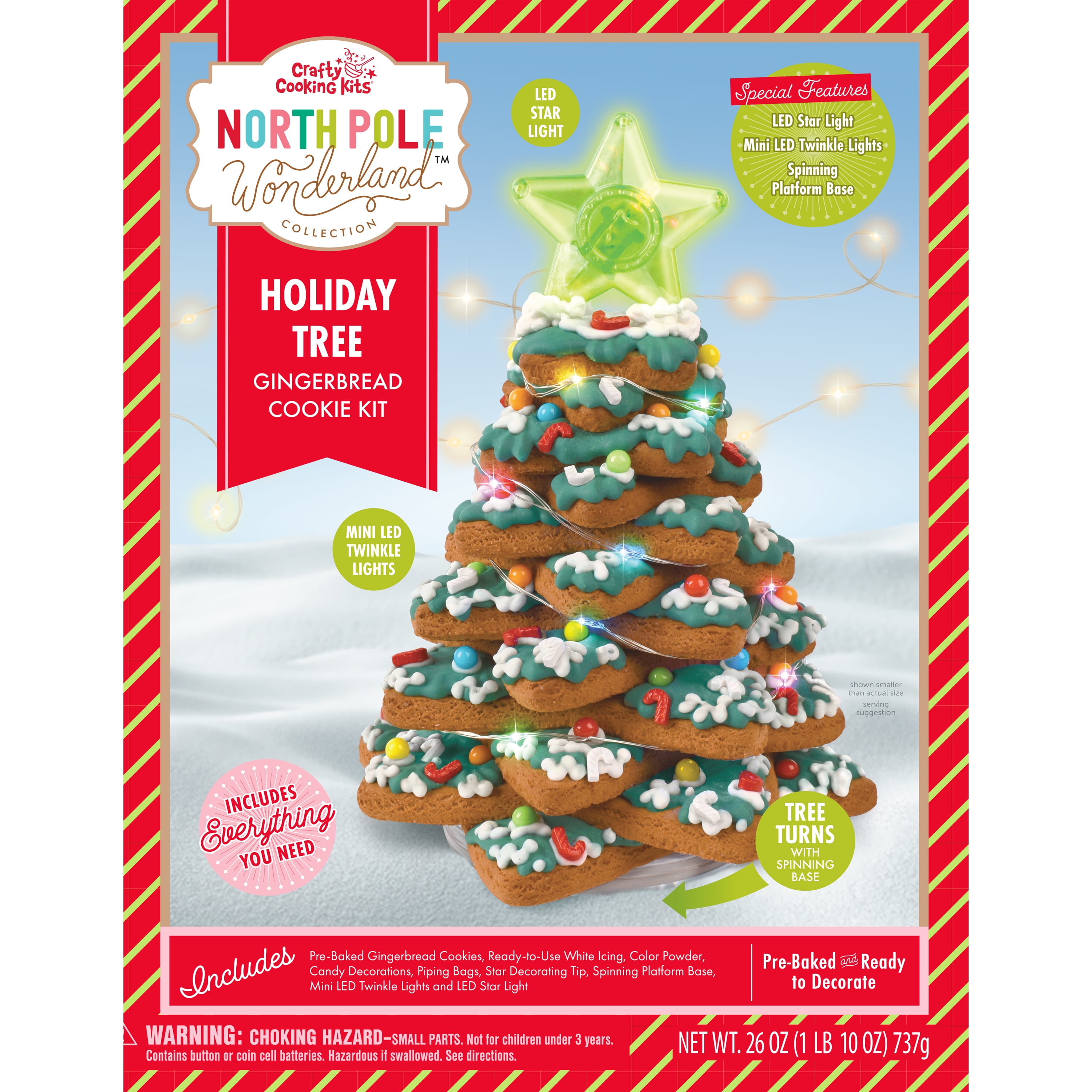 Crafty Cooking Kits, North Pole Wonderland, Build it Yourself Gingerbread Holiday Tree Kit with