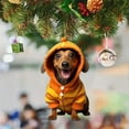 thumbnail image 4 of Beautynvta Christmas Dachshund Dog Tree Decorations, Cute 2D Acrylic Hanging Ornament, Flat Funny Sausage Dog Animal Pendant for Xmas Tree Car Interior Holiday Party Gifts, 4 of 5