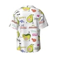 thumbnail image 2 of KLL Happy Avocado Print Men's Shirt Short Sleeve Button Down Summer Cuba Beach Shirts- X-Large, 2 of 7