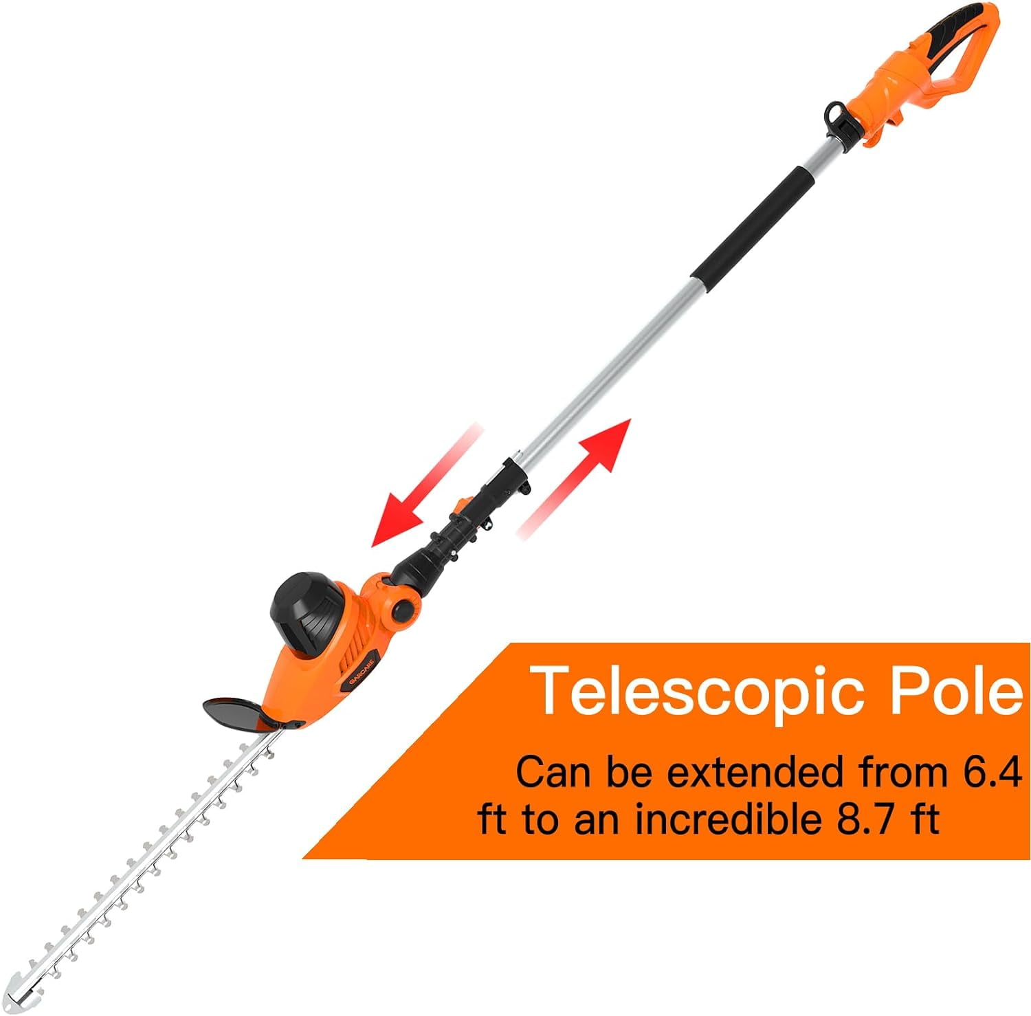 GARCARE Electric Hedge Trimmer Corded - 4.8A Pole Hedge Clippers with 18 inch Laser Cut Blade