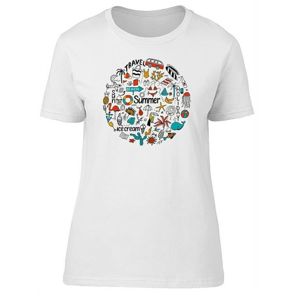 Summer, Ice Cream, Beach, Travel T-Shirt Women -Image by Shutterstock, Female Large