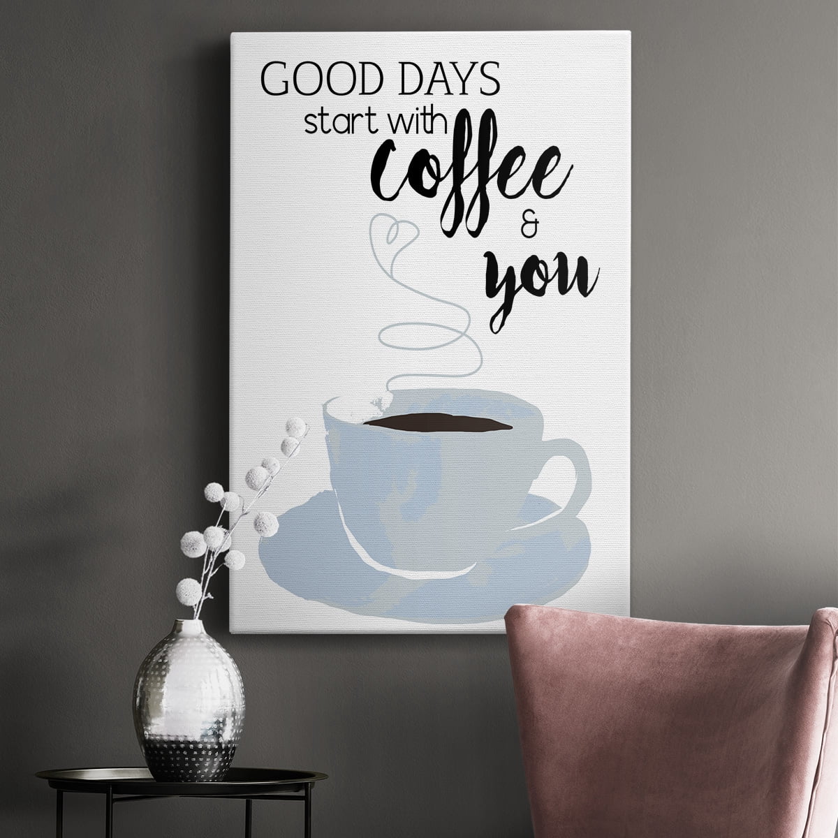 Start With Coffee & You Premium Gallery Wrapped Canvas - Ready to Hang