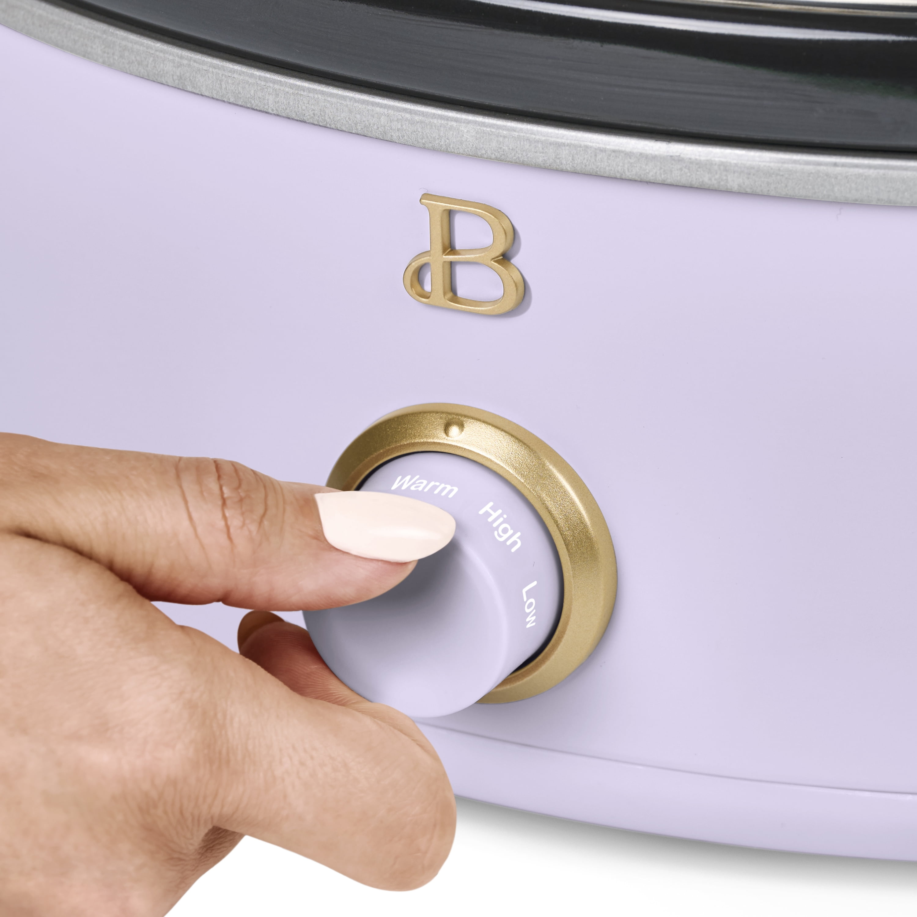 Beautiful 2.5 Qt Dip and Serve Manual Slow Cooker, Lavender by Drew Barrymore