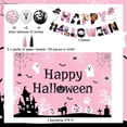 thumbnail image 6 of JOYMEMO Pink Black Halloween Trunk or Treat Car Decorations - Happy Halloween Backdrop with Banner, Bat Ghost Balloons, Paper Tassels for Archway Garage Door Haunted House Car Party Supplies, 6 of 6