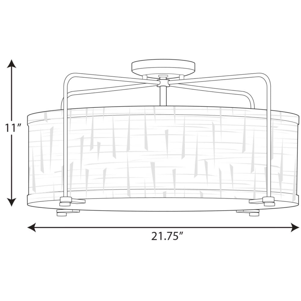 Progress Lighting - Three Light Semi Flush Convertible - Close-to-Ceiling -