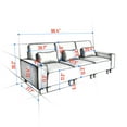 thumbnail image 5 of BSHTI Chenille Deep Seat 3-Seater Sofa with Brushed Stainless Steel Cup Holders and 3 Decorative Pillows – Modern Comfortable Couch for Living Room, 5 of 12