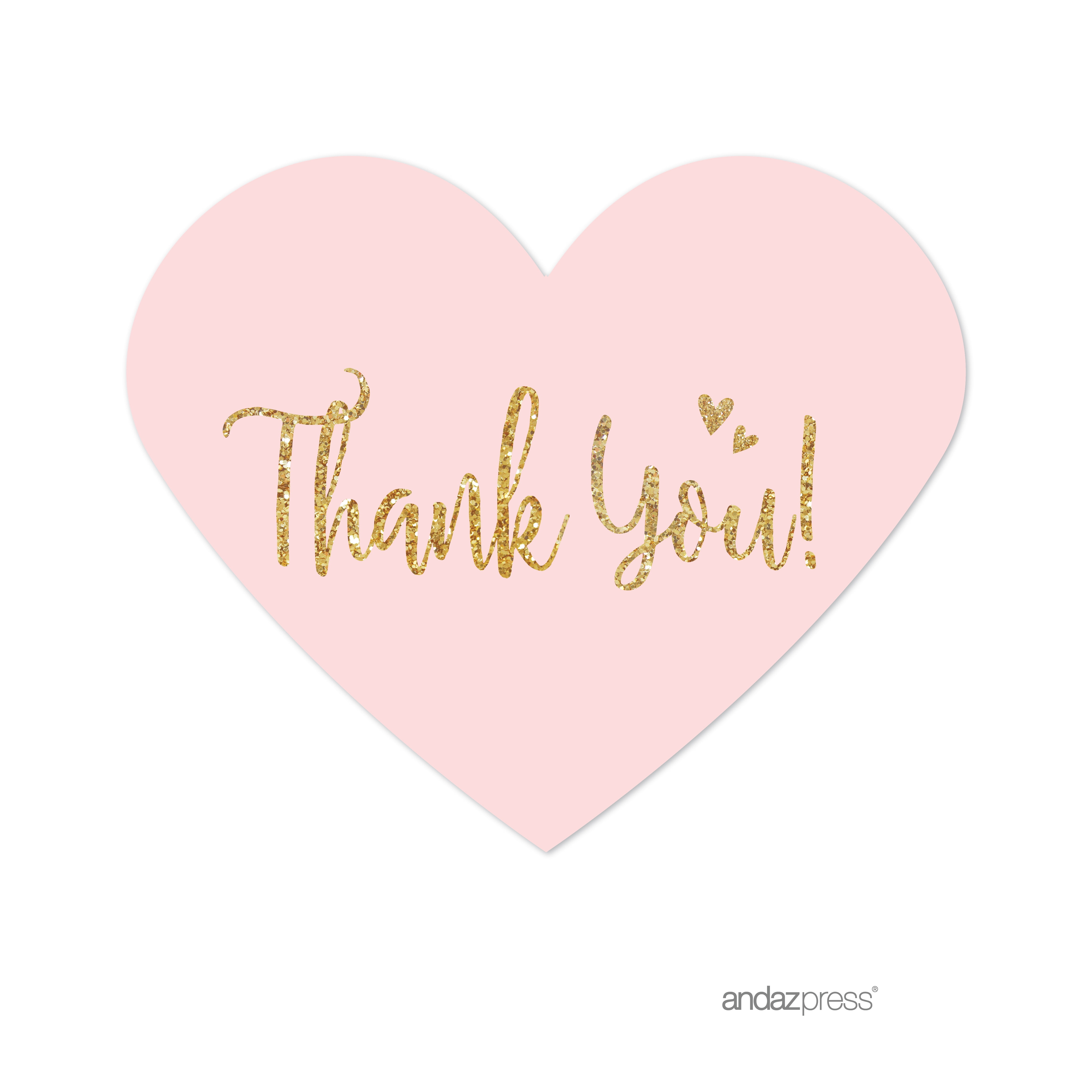 THANK YOU Stickers Labels Gift Food Craft Baby Shower Wedding Craft PINK GOLD