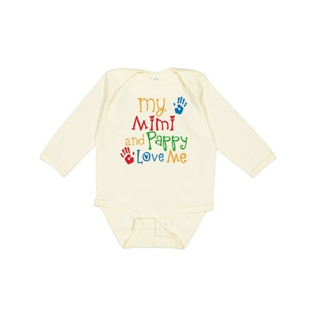

Inktastic Mimi and Pappy Love Me Gift Baby Boy or Baby Girl Long Sleeve Bodysuit