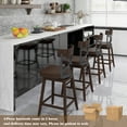 thumbnail image 3 of Gymax Set of 4 Wooden Swivel Bar Stools Counter Height Kitchen Chairs w/ Back Brown, 3 of 8
