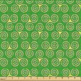 thumbnail image 2 of Ambesonne Triskele Fabric by the Yard Upholstery, Swirling Triple Spiral Art, 3 Yards, Mustard and Green, 2 of 5