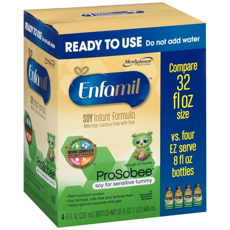 Enfamil? ProSobee® Soy Ready to Use Infant Formula 4-8 fl. oz. Bottles