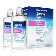 Sensitive Eyes Saline Solution from Bausch & Lomb, for Soft Contact & Gas Permeable Lenses, Saline Solution with Potassium, 2 x 12 Fl Oz (710 mL)