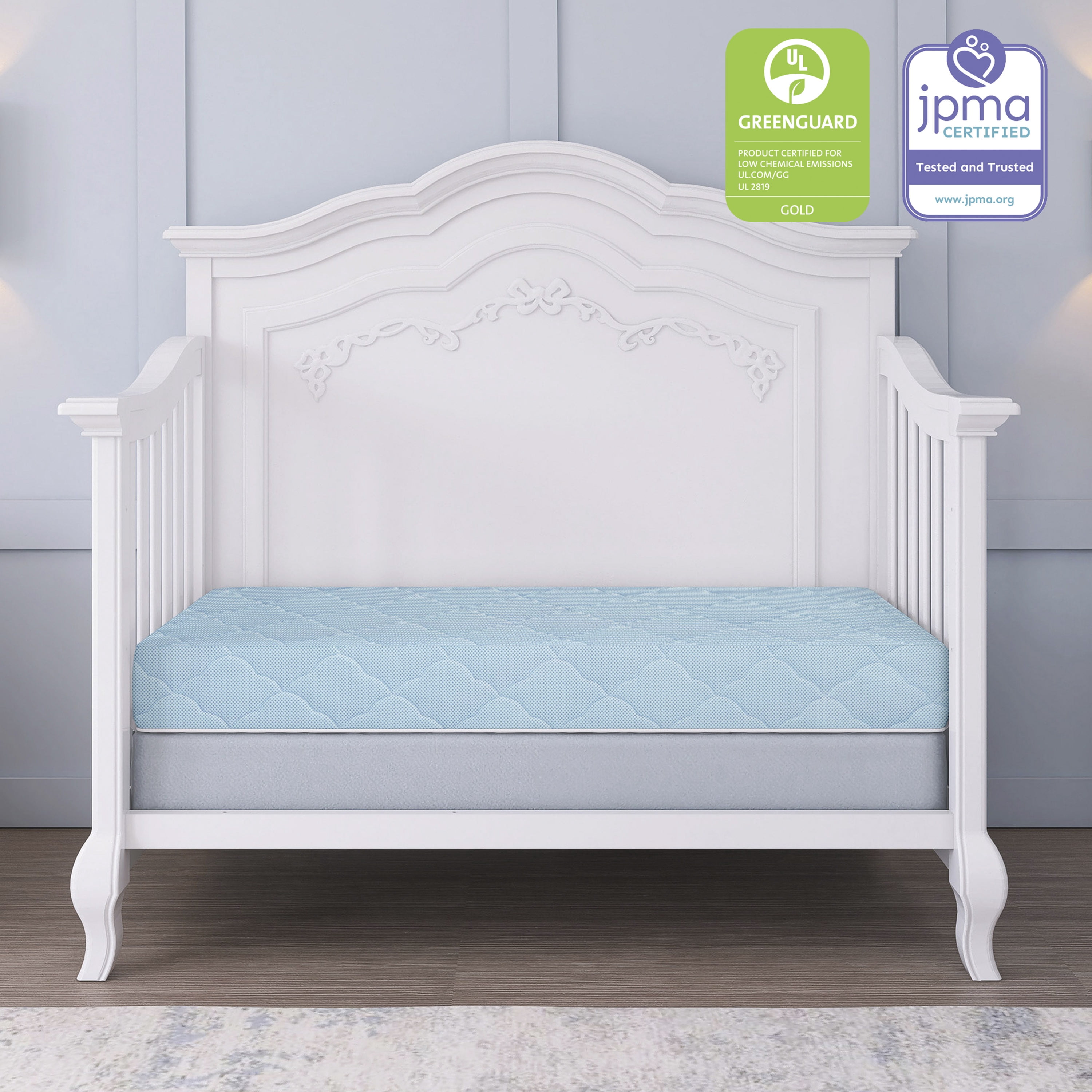 Evolur Wondernap 2 in 1 Full-size Crib Mattress, Blue