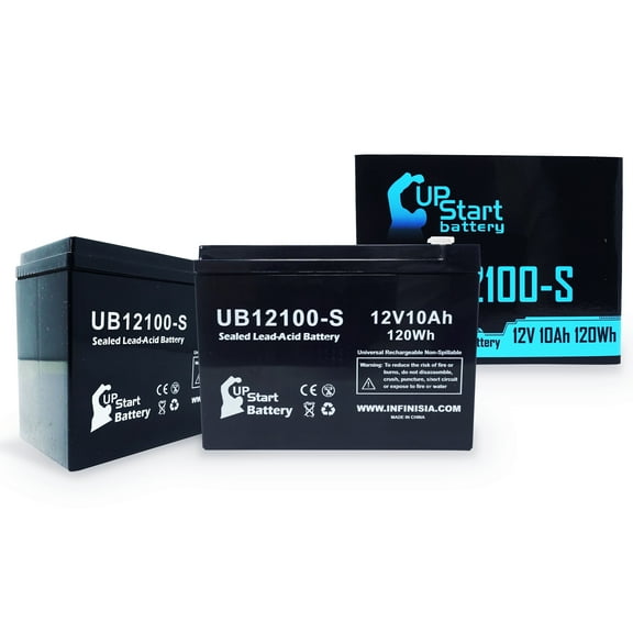2x Pack - Schwinn S400 Battery Replacement - UB12100-S Universal Sealed Lead Acid Battery (12V 10Ah 10000mAh F2 Terminal, AGM, SLA)