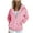 Pink, variant on XMMSWDLA Women's Casual Zip Jacket Sweatshirt Long Sleeve Drawstring Fashion Hoodie & Sweatshirt Tops Aesthetic Hoodies Aesthetic Hoodies Light Blue M