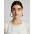 thumbnail image 4 of Gold Oval Hoop Earrings for Women, 14K Gold Plated Sterling Silver, Hypoallergenic, Lightweight Design, Ideal for Casual and Formal Outfits, 4 of 5