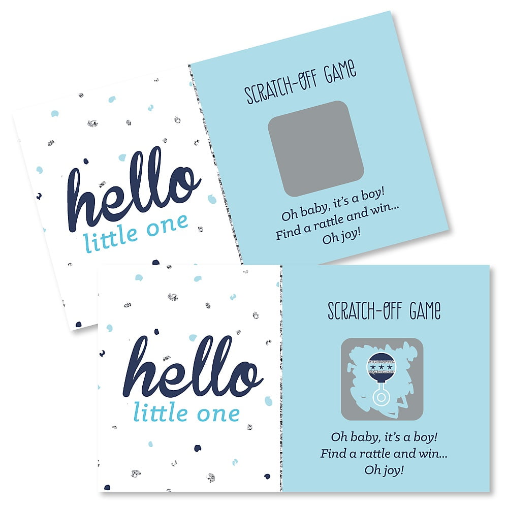Baby Shower Game Scratch Off Cards Big Dot of Happiness Baby Feet Blue 22 Count