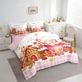 thumbnail image 3 of Castle Fairy Gingerbread Man Candy Cane 7-Piece Twin Bedding Sets for Teens Women Men,Happy Christmas Snowflake Bedding Comforter Set,Pink Geometric Plaid Breathable Sheet Sets, 3 of 8