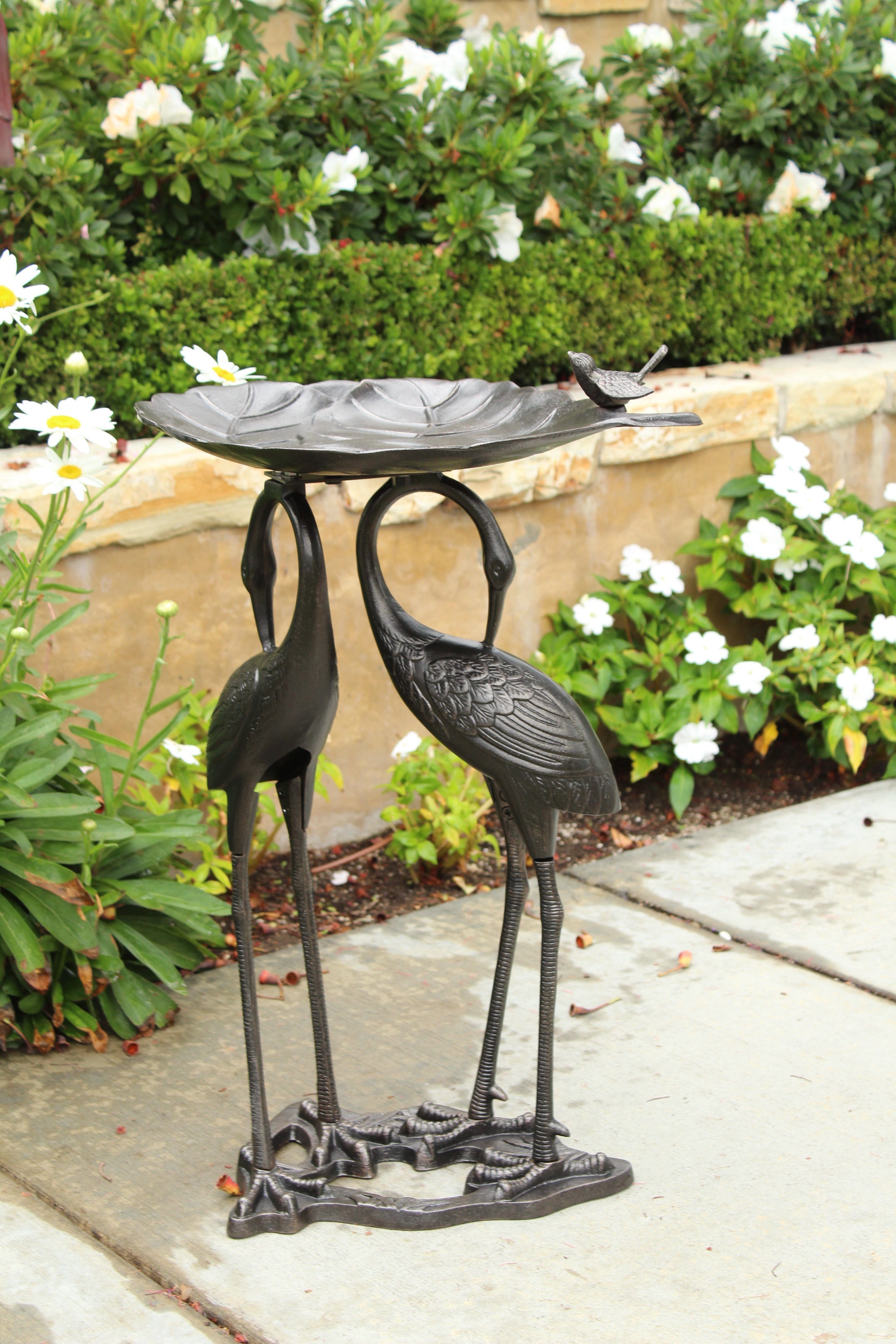 Innova Double Heron Lily Pad Bird Bath