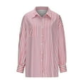 thumbnail image 6 of hotojiny Women's Tops Striped Button Down Shirts Casual Long Sleeve Stylish V Neck Blouses with Pockets, 6 of 7