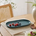thumbnail image 4 of Szubyfq Fruit Serving Tray, Stackable Unbreakable Small Serving Plate, Durable Decorative Ellipse Platter for Kitchen Fruit Vegetables Desserts Cake Home Decor 9 x 5 Inch, 4 of 6