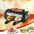 thumbnail image 3 of Newest Upgraded 1000W High Power Non-Stick Family Barbecue Electric Raclette Grill Smokeless Grill Raclette Pan Electric Griddle Silver & Black, 3 of 7