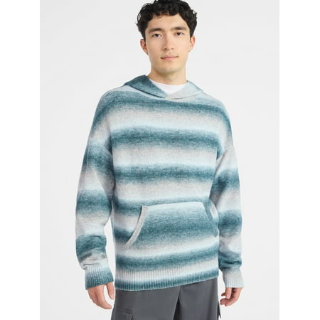 No Boundaries Brushed Hooded Sweater with Long Sleeves, Midweight, Men's & Big Men's XS-3XL