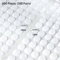 thumbnail image 5 of Puntos autoadhesivos, 600 unidades (300 pares) de 0,59 pulgadas de diámetro, puntos de nailon redondos adhesivos fuertes, puntos de gancho y bucle con adhesivo, 5 of 5