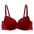 thumbnail image 1 of Bigersell Sport Bra for Women Lace Strap Vest Women Wear Outside with Underlay French Top BraUnderwear Bra Female Spandex Padded Strappy Sports Bras Tall Sport Bra, Style 1163, Red L, 1 of 3