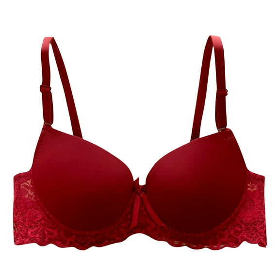 Bigersell Sport Bra for Women Lace Strap Vest Women Wear Outside with Underlay French Top BraUnderwear Bra Female Spandex Padded Strappy Sports Bras Tall Sport Bra, Style 1163, Red L