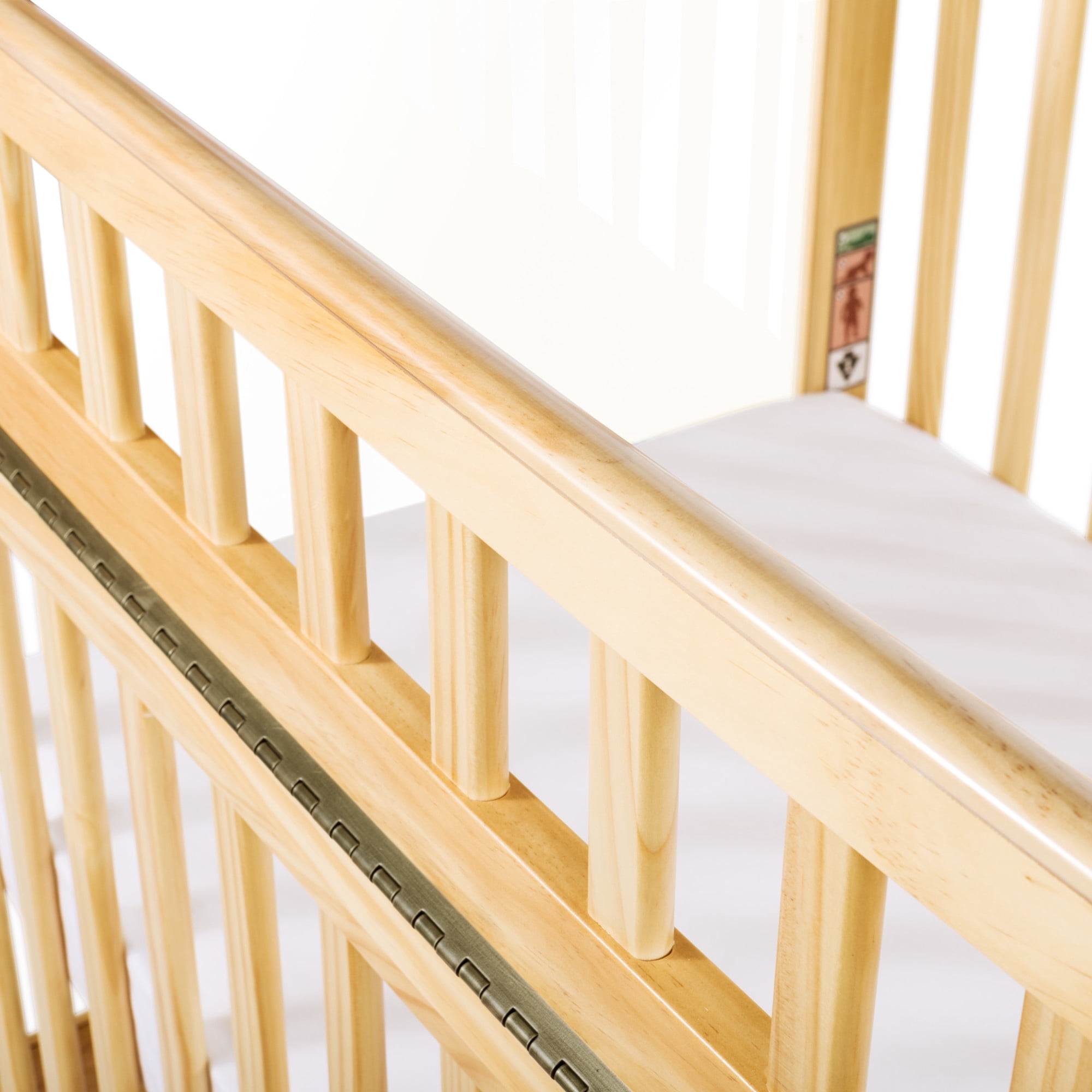 Child Craft Avery SafeAccess Compact Portable Crib with 3- lnch Mattress, ClearView Panels, Natural