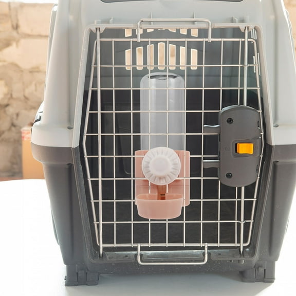 LULULION Dog Water Bottle Pink Hanging Water Dispenser Automatic Flowing Pet Cage Supply