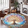 thumbnail image 2 of Circle Area Rug, Tree Of Life16 Washable Non-Slip Floor Carpet, Soft Rug for Living Room Bedroom Decor 71 Inch, 2 of 6