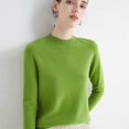 thumbnail image 2 of Suéter de cachemira de lana para mujer, jersey de cuello alto de media altura, prenda de primera línea, jersey de punto suelto de manga larga, top de color sólido para primavera/otoño, 2 of 5
