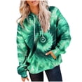 thumbnail image 4 of NuoCaiYun Ladies Hoodies, Women'S Fall Winter Tie-Dye Print Hooded Sweatshirt Long Tops Long Sleeve with Pocket, 4 of 6