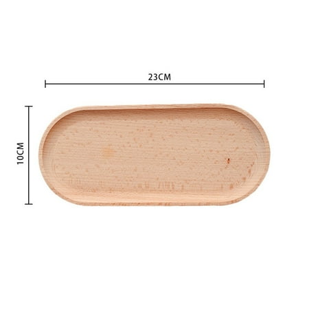 

GLFILL Wooden Plate Bamboo Tray Cup Mat Wood Saucer Food Dish Dessert Candy Tray
