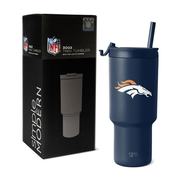 Vaso simple y moderno de acero inoxidable NFL Denver Broncos de 900 ml