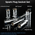 thumbnail image 3 of 10PCS Professional Tool Kit - Magnetic Spark Plug Socket Set with 3/8" Drive Torque Wrench, 3 of 7
