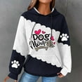 thumbnail image 2 of DDAPJ pyju Valentines Day Hoodie for Women Waffle Knit Pullover Cute Dog Paw Heart Print Long Sleeve Drawstring Hooded Sweatshirt Dog Mom Hoodies Dog Lover Gifts X-Navy XXXL, 2 of 5