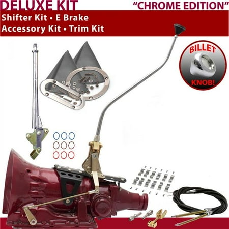 American Shifter C6 Shifter Kit Chrome 23 in. Swan E Brake Cable Clamp Trim Kit for F57EA