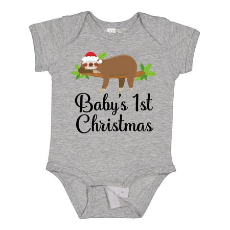 

Inktastic Sloth Babys 1st Christmas Gift Baby Boy or Baby Girl Bodysuit