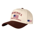 thumbnail image 5 of Vintage USA Flag Map Embroidered Baseball Cap, America North America Patriotic Adjustable Hat, Streetwear Cap for Men Women, Embroidered Color Block Trucker Hat Unisex Adjustable Cotton, 5 of 9